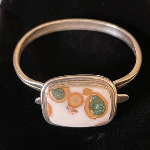 TAXCO Southwestern Sterling Modern Turquoise Bracelet weighs 24g signed